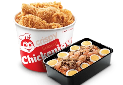 6 Pc Chickenjoy With Palabok Family Pan