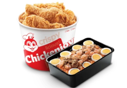 Chickenjoy Bucket with Palabok Family Pan