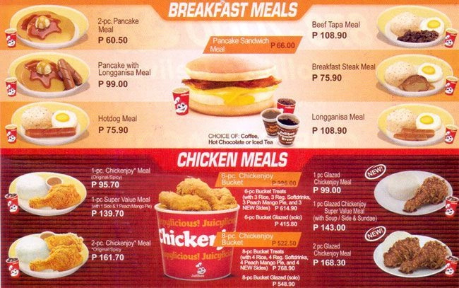 Jollibee Breakfast Menu